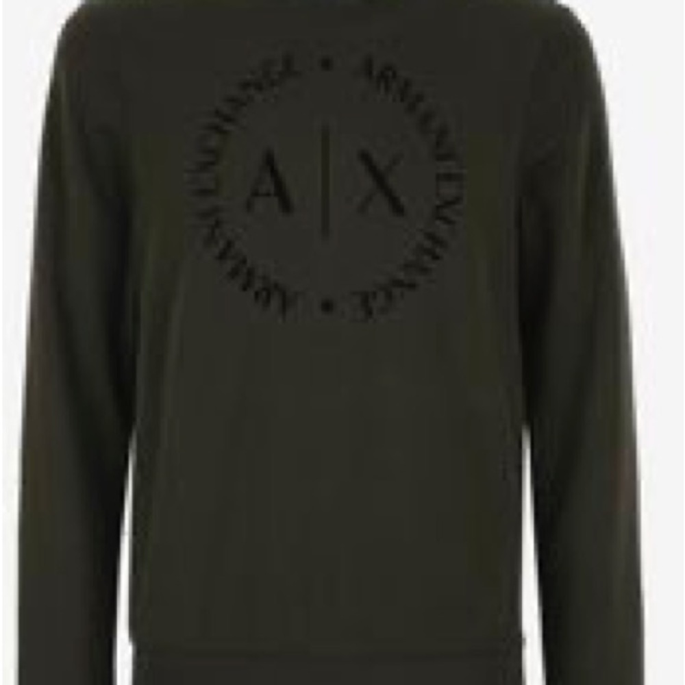 A|X Armani Exchange Mens Tonal Classic Circle Logo long Sleeve Tee